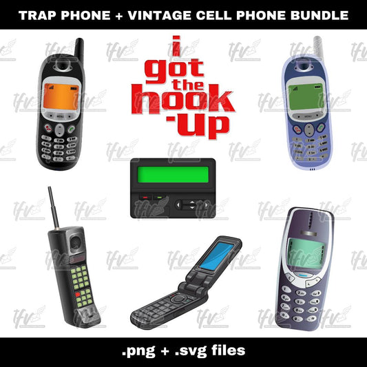 Cell Phone Svg, Trap Phone, Trap Png, I Got the Hook-Up Logo (Bundle)