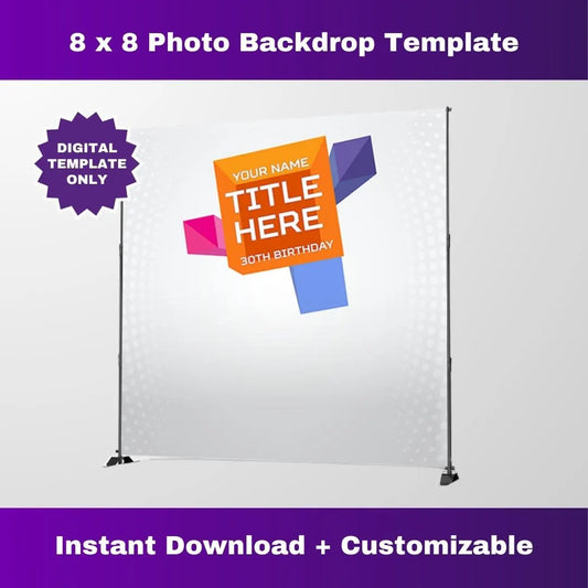 106 and Park Party Photo Backdrop – Editable Corjl Template