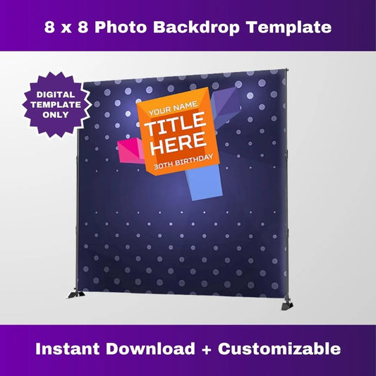 OG Purple 106 and Park Party Photo Backdrop – Editable Corjl Template
