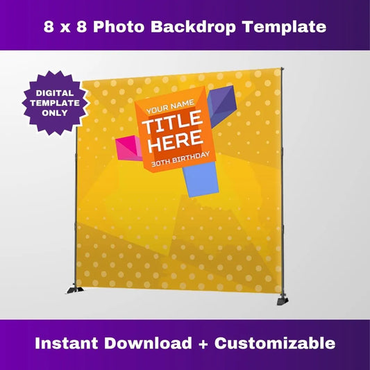 106 and Park Party Photo Backdrop – Editable Corjl Template