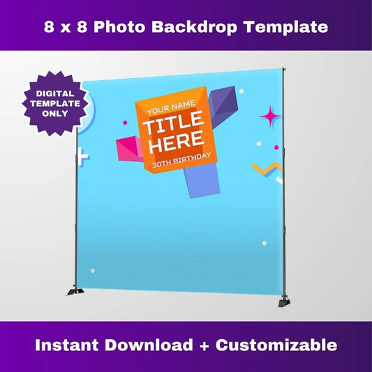 106 and Park Party Photo Backdrop – Editable Corjl Template