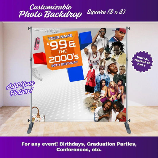 White 106 and Park Party Photo Backdrop (Swag Edition) – Editable Canva Template