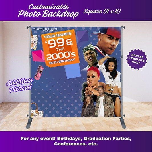 Light Purple 106 and Park Party Photo Backdrop  (OG) – Editable Canva Template