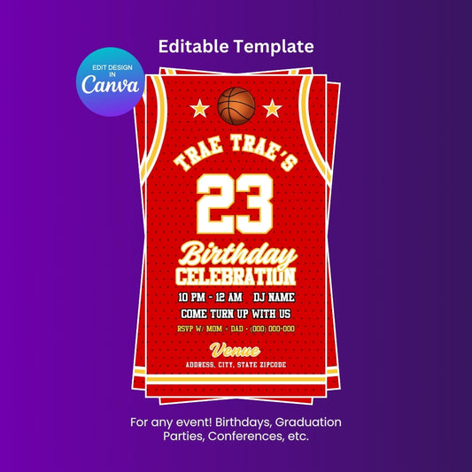 Hawks Birthday Flyer Editable Canva Template (Vertical)