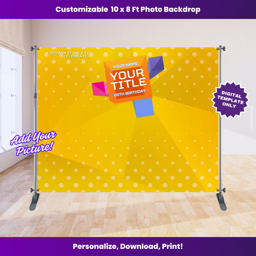 106 and Park Birthday Backdrop Editable Template (10x8 ft)